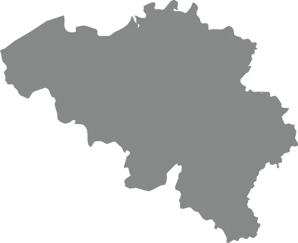 Gray Cmyk色は透明な背景のヨーロッパの国Belgiumの詳細なフラットステンシルマップ — ストックベクタ