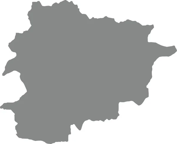 Цвет Gray Cmyk Детализировал Плоскую Трафаретную Карту Европейской Страны Andorra — стоковый вектор