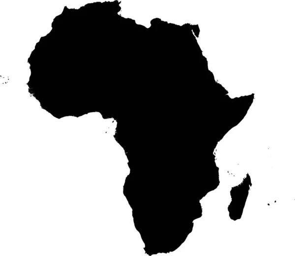 Mapa Plantilla Plana Detallada Color Cmyk Negro Del Continente África — Vector de stock