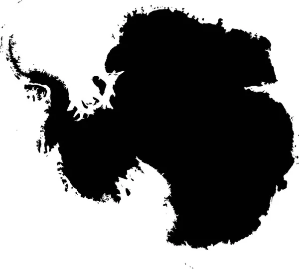 Black Cmyk Färg Detaljerad Platt Stencil Karta Över Kontinenten Antarctica — Stock vektor
