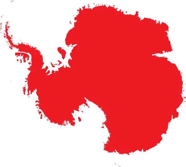 Rot Cmyk Farbig Detaillierte Flache Schablone Karte Des Kontinents Antarctica — Stockvektor