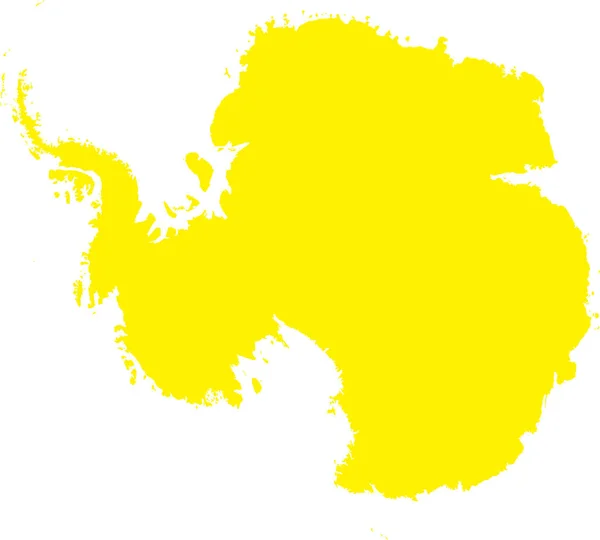 Yellow Cmyk Cor Detalhada Mapa Estêncil Plano Continente Antartica Papel — Vetor de Stock
