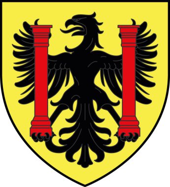 Fransız şehri BESANCON, FRANCE 'ın resmi arma vektör illüstrasyonu