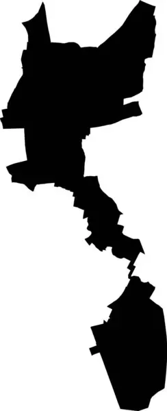 Negro Plano Vector Mapa Administrativo Orlans Bélgica — Archivo Imágenes Vectoriales