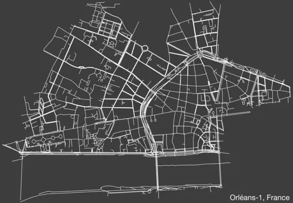 Детальна Мальована Навігаційна Карта Міських Доріг Orlans Canton Французького Міста — стоковий вектор