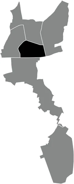 Plano Negro Blanco Resaltado Mapa Ubicación Del Sector Del Centro — Archivo Imágenes Vectoriales