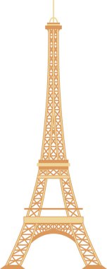 EIFFEL BÜYÜK, PARIS 'in Fransız tarihi anıtının ayrıntılı renkli düz çizimi