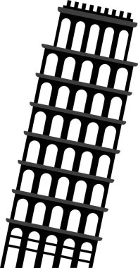 PISA PISA BÜYÜK, PISA 'nın İtalyan tarihi anıtının basit monokromatik düz çizimi