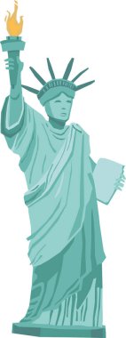 LIBERTY, NEW YORK CITY STATUE 'NİN ABD tarihi anıtının basit düz çizimi