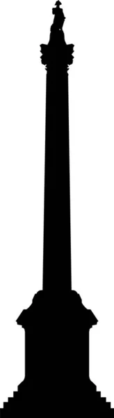 Eenvoudige Zwarte Platte Tekening Van Het Britse Historische Monument Van — Stockvector