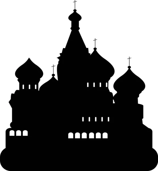 Saint Basil Cathedral Moscowのロシアの歴史的ランドマーク記念碑のシンプルな漫画フラット描画 — ストックベクタ