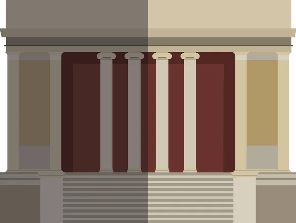 Jasno Wycięty Pastelowy Płaski Rysunek Historycznego Zabytku Usa Lincoln Memorial — Wektor stockowy