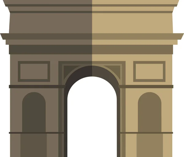 Klare Pastellfarbene Flachzeichnung Des Französischen Denkmals Der Arc Triomphe Toile — Stockvektor