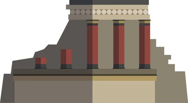 Desenho Plano Pastel Claro Monumento Histórico Grego Knossos Heraklion — Vetor de Stock