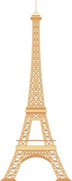 Desenho Plano Colorido Detalhado Monumento Histórico Francês Eiffel Tower Paris —  Vetores de Stock