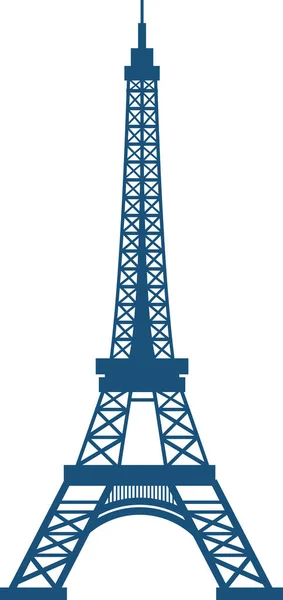 Prosty Kolorowy Płaski Rysunek Francuskiego Zabytku Historycznego Eiffel Tower Paris — Wektor stockowy