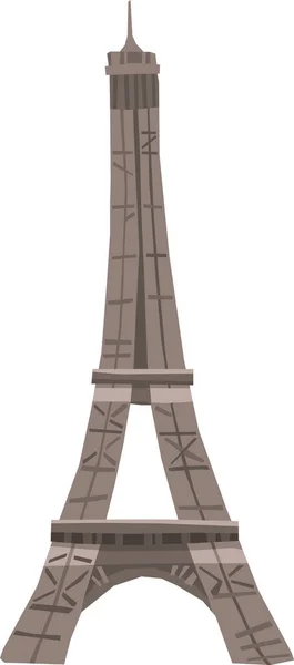 Simple Cartoon Flat Drawing French Historical Landmark Monument Eiffel Tower — стоковый вектор
