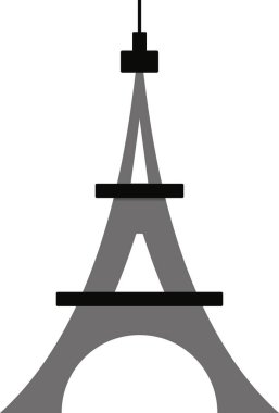 EIFFEL BÜYÜK, PARIS Fransız tarihi anıtının basit monokromatik düz çizimi
