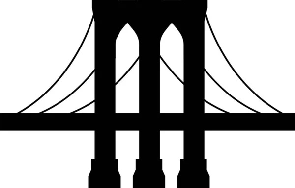 Altın Geçit Köprüsü Nün Amerikan Modern Anıtının Basit Siyah Düz — Stok Vektör
