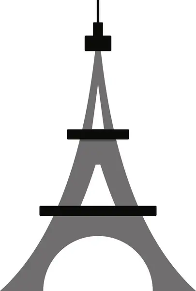 Simple Monochromatic Flat Drawing French Historical Landmark Monument Eiffel Tower — Stock Vector