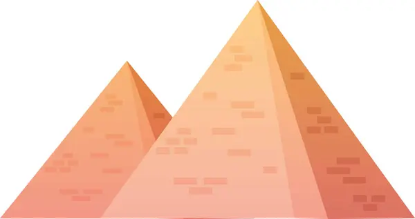 Giza Pyramid Complex Giza埃及历史地标纪念碑简图 — 图库矢量图片