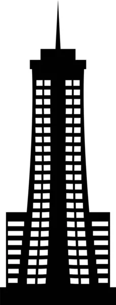 Prosty Czarny Płaski Rysunek Amerykańskiego Zabytku Woolworth Building Nowość York — Wektor stockowy