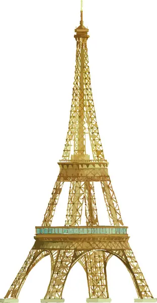 Desenho Estilo Aquarela Monumento Histórico Francês Eiffel Tower Paris — Vetor de Stock