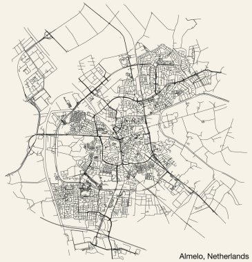 ALMELO, NETHERLANDS Sokak Yolları Haritası