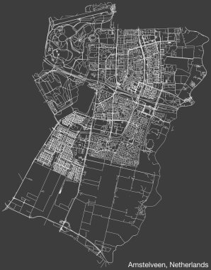 AMSTELVEN, NETHERLANDS 'ın Sokak Yolları Haritası
