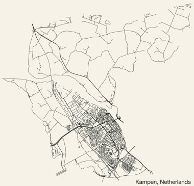 KAMPEN, NETHERLANDS Sokak Yolları Haritası