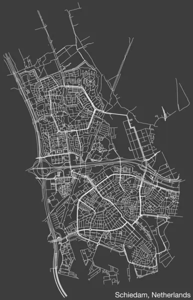 SCHIEDAM, NETHERLANDS 'ın Sokak Yolları Haritası