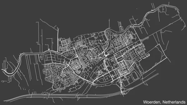 Карта Вуличних Доріг Woerden Netherlands — стоковий вектор