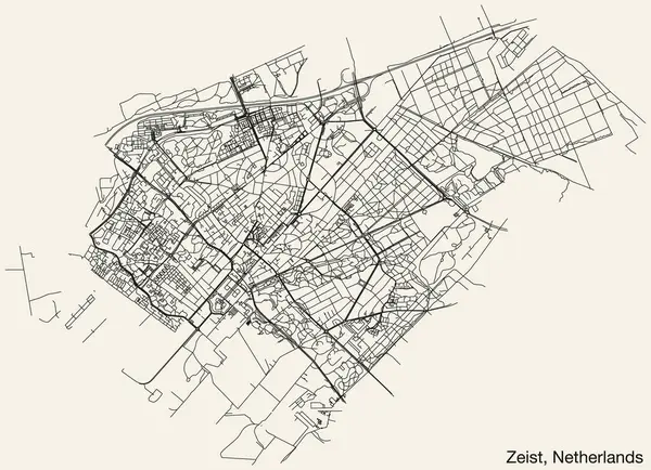 纽西兰Zeist街道路线图 — 图库矢量图片