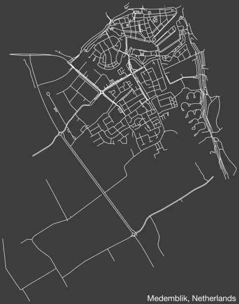 纽西兰Mediemblik街道路线图 — 图库矢量图片