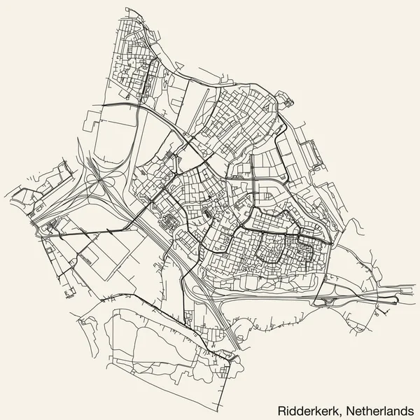 RIDERKERK, NETHERLANDS 'ın Sokak Yolları Haritası