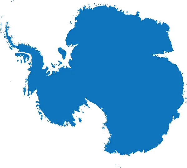Blue Cmyk Cor Detalhada Mapa Estêncil Plano Continente Antartica Papel — Vetor de Stock