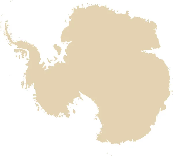 Carte Détaillée Pochoir Plat Beige Cmjn Continent Antarctique Pôle Sud — Image vectorielle