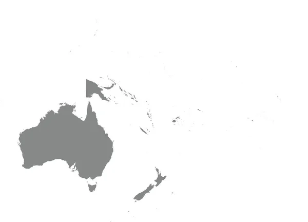 Mapa Color Gris Cmyk Oceania — Archivo Imágenes Vectoriales