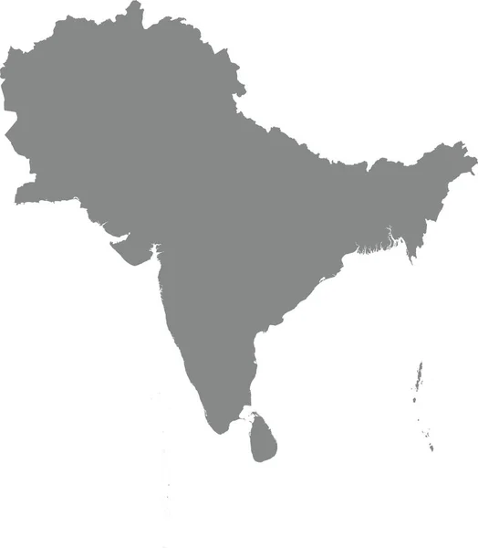 Gray Cmjn Carte Des Couleurs Asie Sud — Image vectorielle