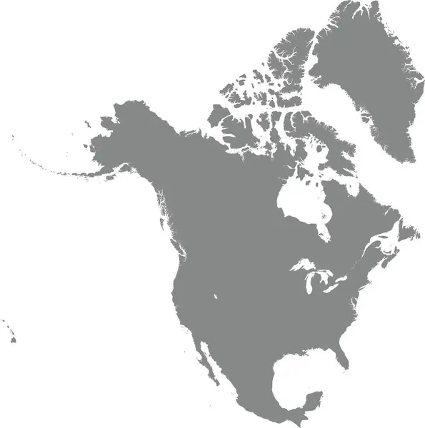 Gray Cmyk Кольорова Карта North America — стоковий вектор