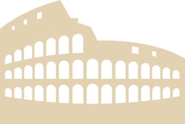 KOLOSSEUM, ROME 'un İtalyan tarihi anıtının bej bej düz silüeti