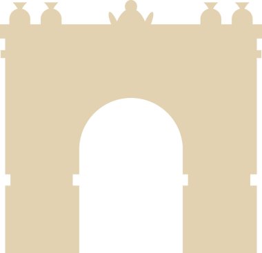 ARC DE TRIOMPHE DE L 'ToILE, PARIS' in Fransız tarihi anıtının bej bej düz silüeti