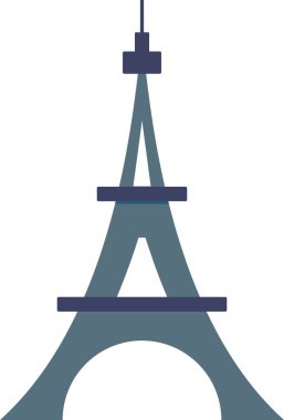 EIFFEL BÜYÜK, PARIS 'in Fransız tarihi anıtının basit renkli düz çizimi