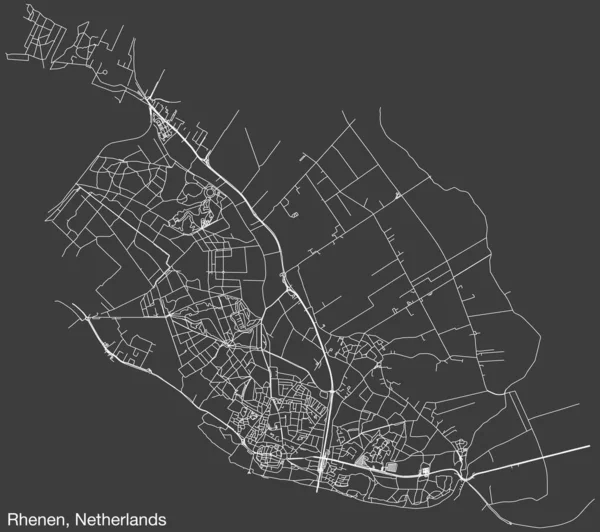 Hollanda 'nın BERGEYK, NETHERLANDS kentinin klasik arka plan üzerinde sağlam yol çizgileri ve isim etiketine sahip elle çizilmiş yol haritası