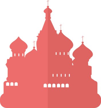 Aziz BASİL Katedrali MOSCOW 'un Rus tarihi anıtının basit kırmızı çizimi