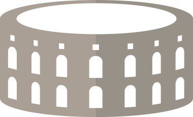 AMPHIATER ARENA, PULA 'nın Hırvat tarihi anıtının sade gri çizimi