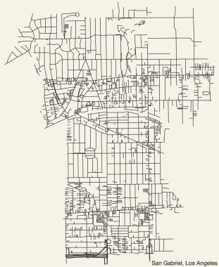 SAN GABRIEL, LOS ANGELES ŞEHRİ 'nin Sokak Yolu Haritası