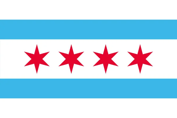 Official Vector Illustration Flag American City Chicago Illinois — Stock Vector