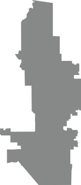 Gri düz vektör idari harita PHOENIX, ARIZONA sınır çizgileri olmadan şehir