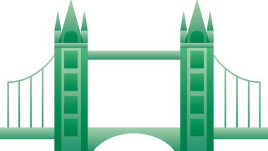 BÜYÜK BÜYÜK, LONDON 'UN İngiliz tarihi anıtının basit 3D yeşil çizimi